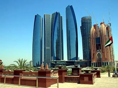 Etihad Towers, a landmark in Abu Dhabi, United Arab Emirates
