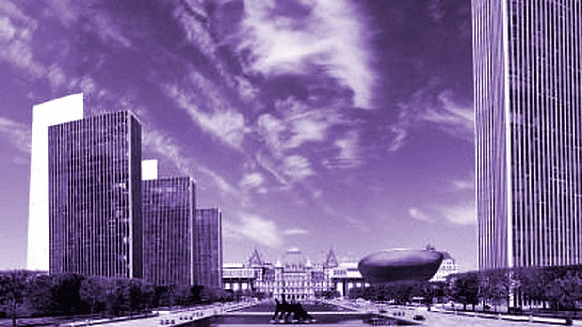 Albany, United States — panoramic view of Empire State Plaza