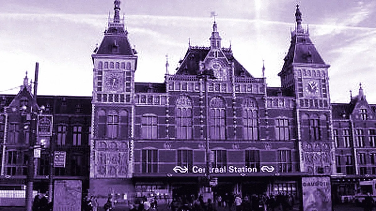 Amsterdam, Netherlands — panoramic view of Centraal Station
