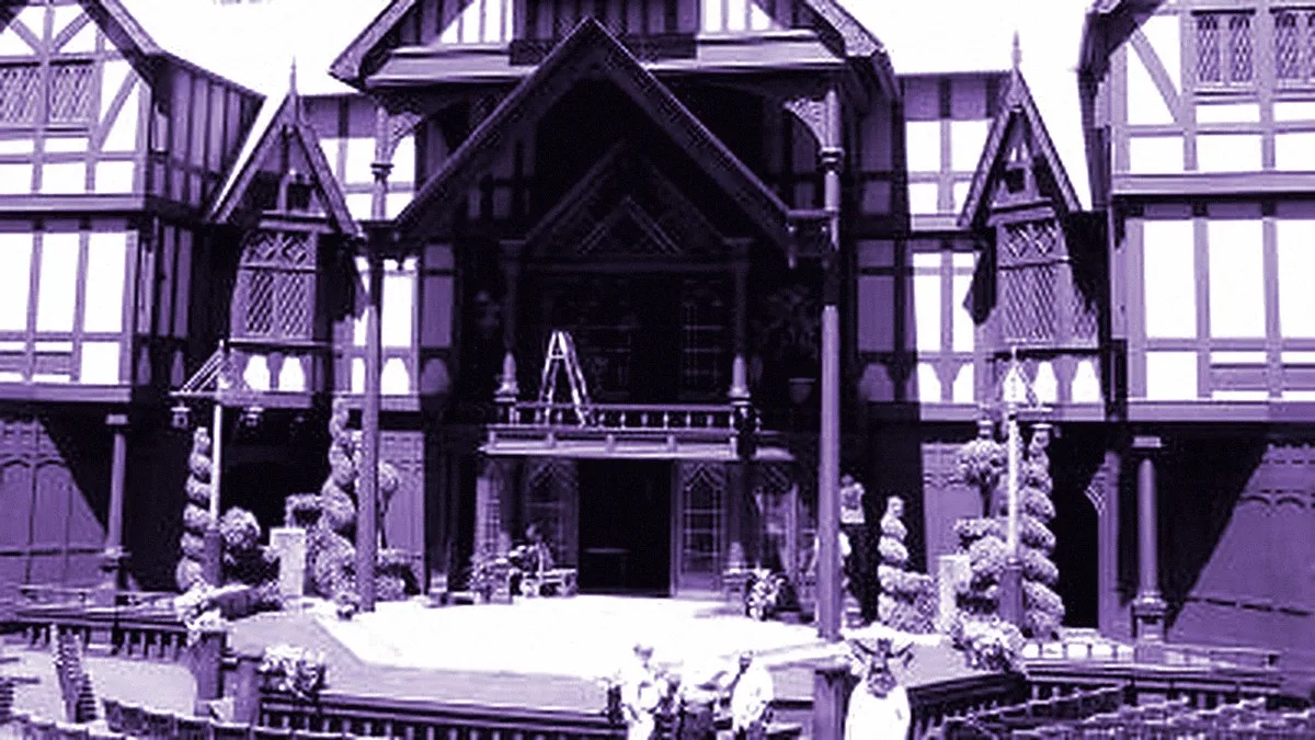 Ashland, United States — panoramic view of Allen Elizabethan Theatre and Oregon Shakespeare Festival