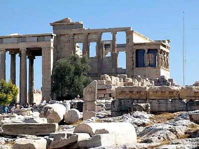 Erechtheion, a landmark in Athens, Greece