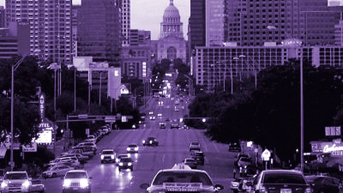 Austin, United States — panoramic view of Congress Avenue