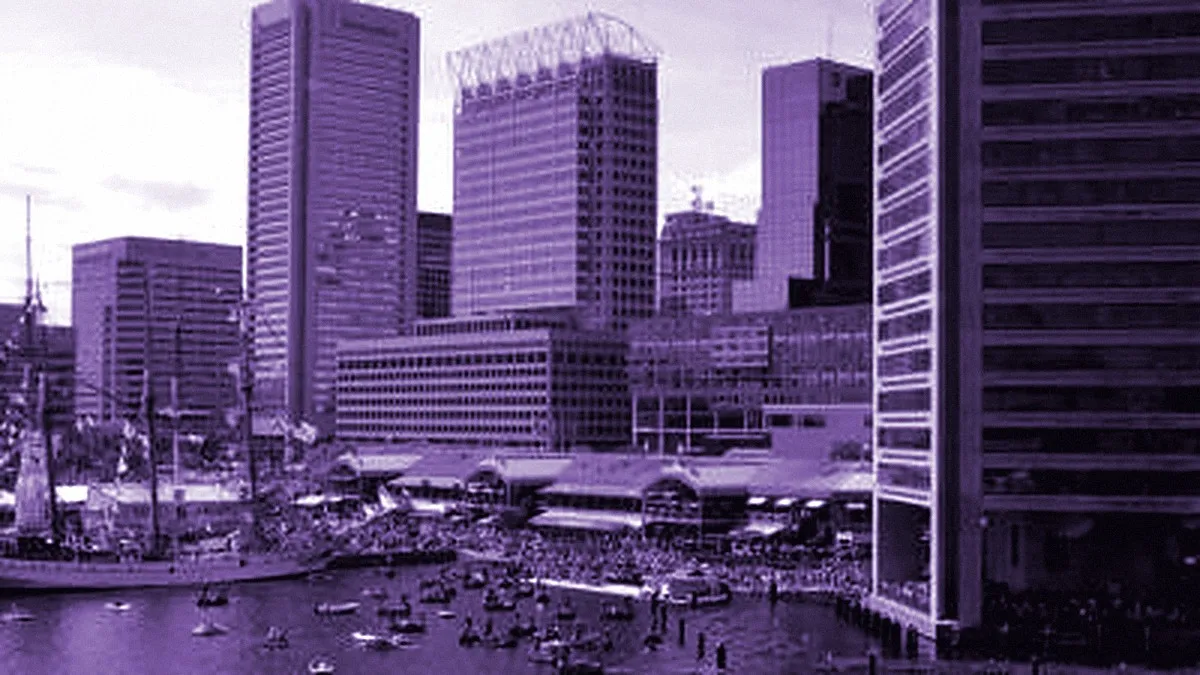 Baltimore, United States — panoramic view of Inner Harbor Waterfront Promenade