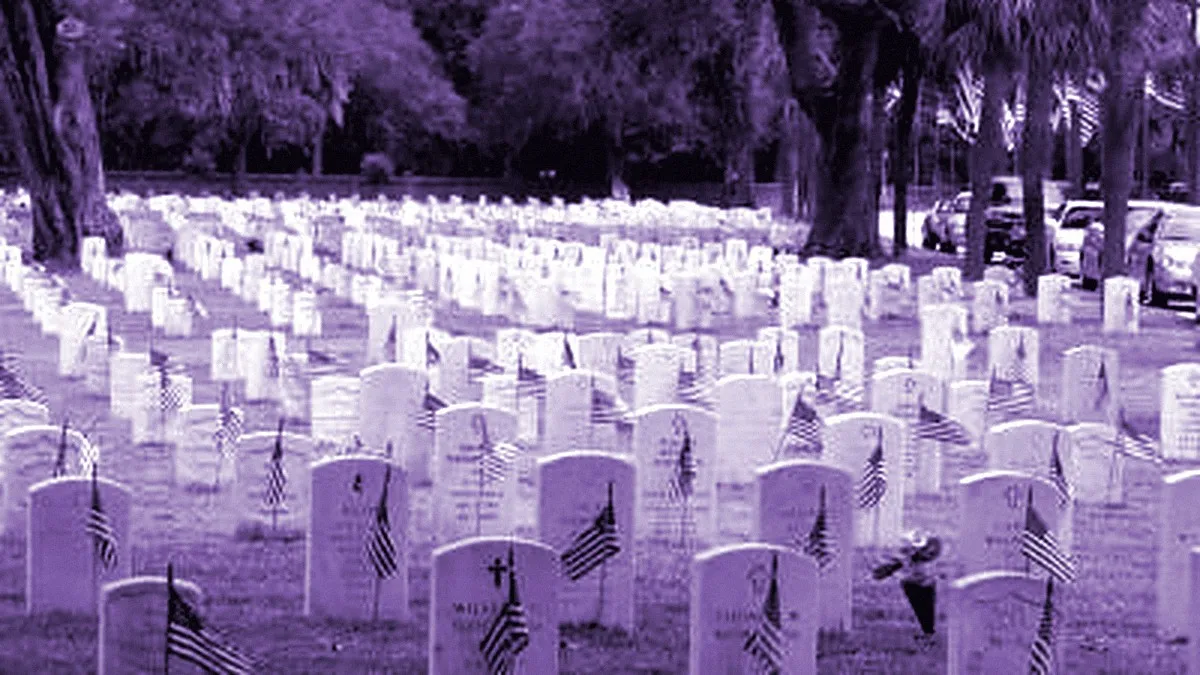 Beaufort, South Carolina, United States — panoramic view of Beaufort National Cemetery
