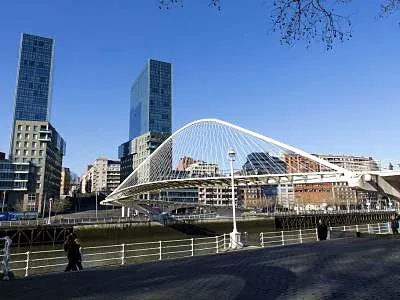 Zubizuri (White Bridge), a bridge in Bilbao, Spain