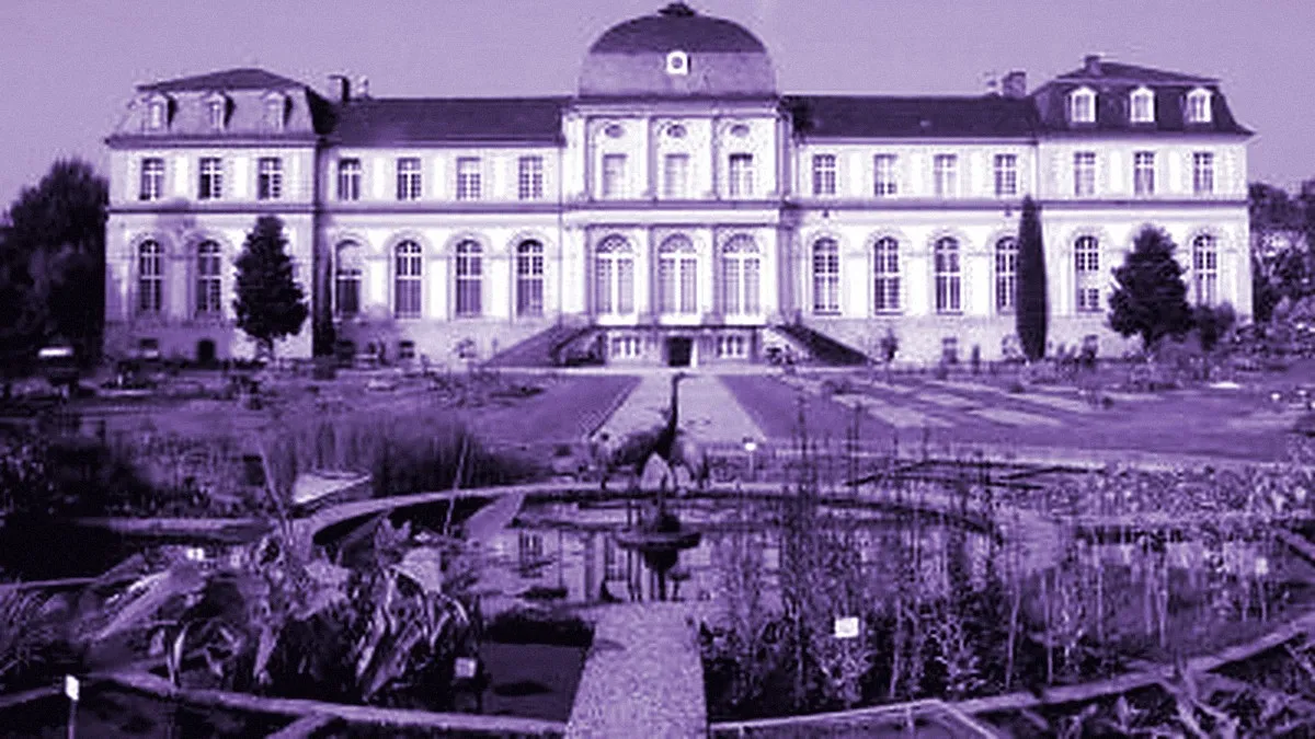 Bonn, Germany — panoramic view of Botanical Gardens and Poppelsdorf Palace