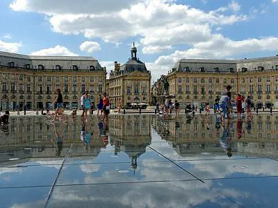 Miroir d'Eau (Water Mirror), a landmark in Bordeaux, France