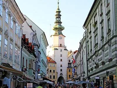 Michael's Tower and Street, a street in Bratislava, Slovakia