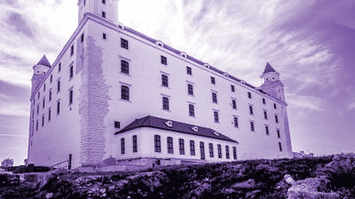 Bratislava, Slovakia — panoramic view of Bratislava Castle