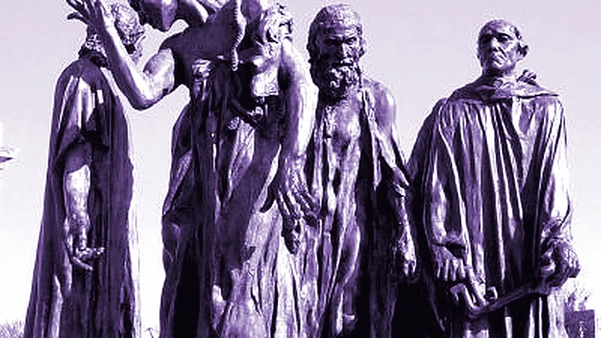 Calais, France — panoramic view of The Burghers of Calais