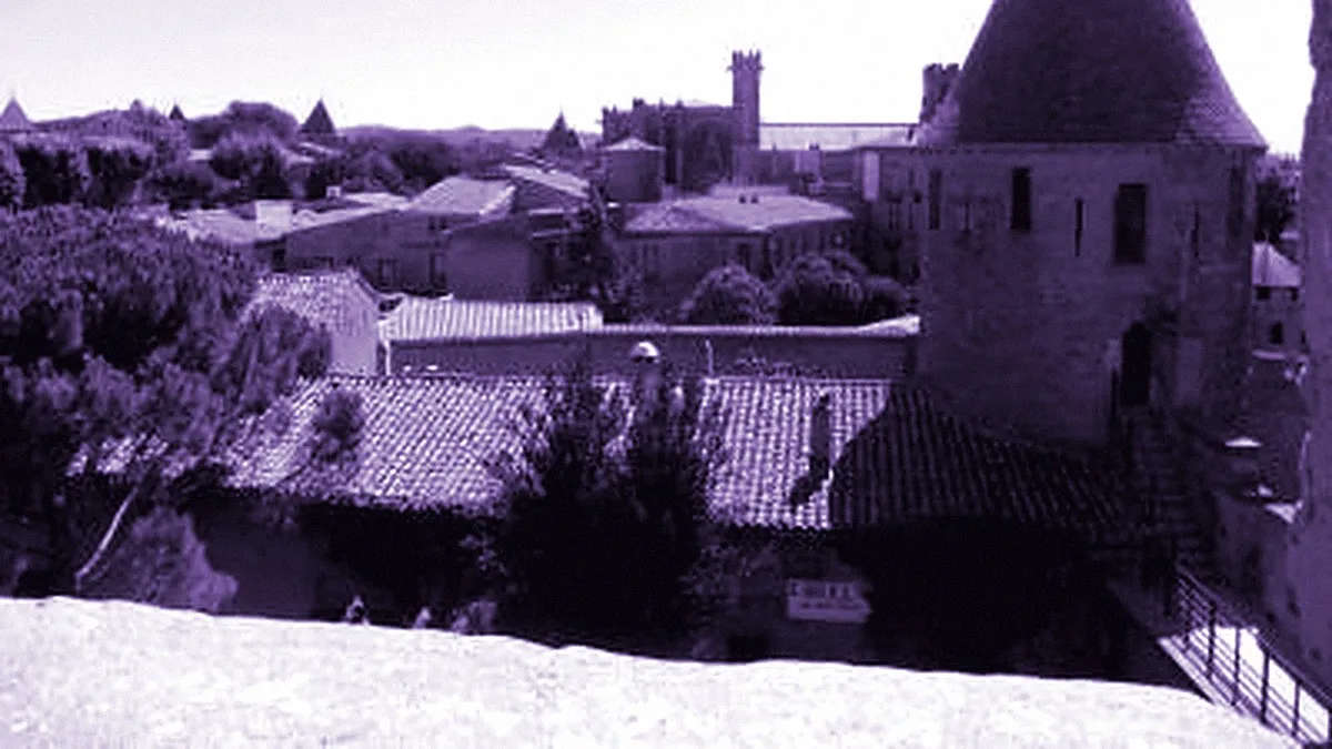 Carcassonne, France — panoramic view of Fortified City of Carcassonne