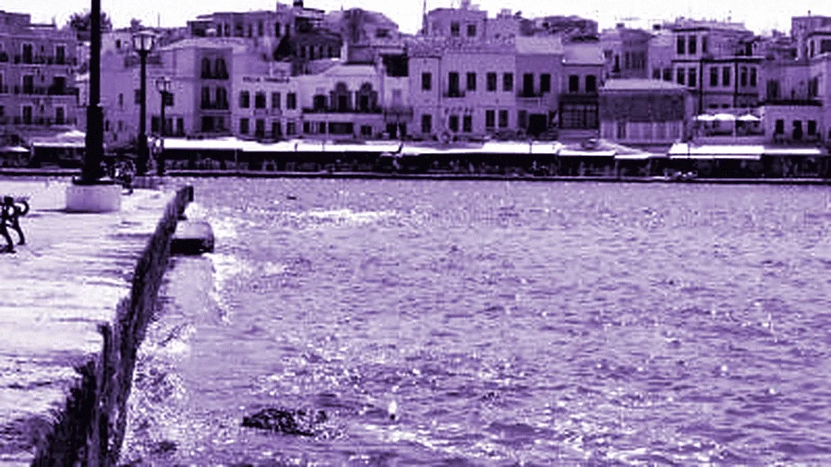 Chania, Greece — panoramic view of Old Venetian Harbor