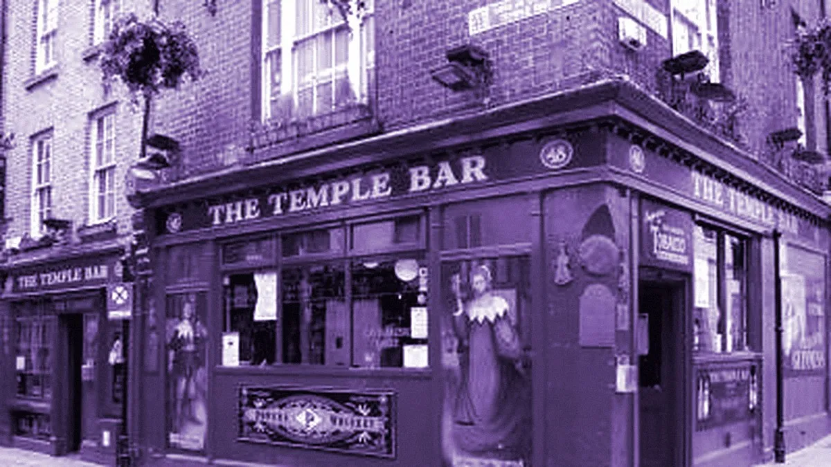 Dublin, Ireland — panoramic view of Temple Bar District