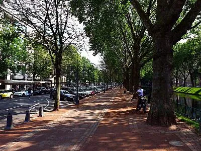 Königsallee (King's Alley), a shopping street in Düsseldorf, Germany