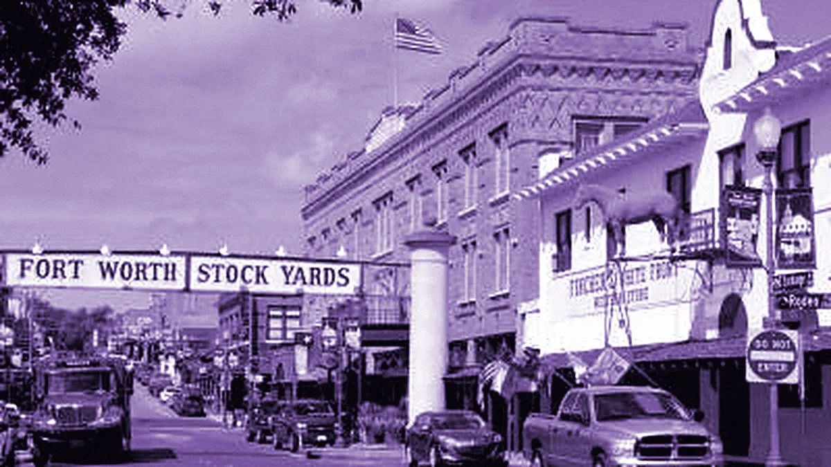 Fort Worth, United States — panoramic view of Fort Worth Stockyards National Historic District