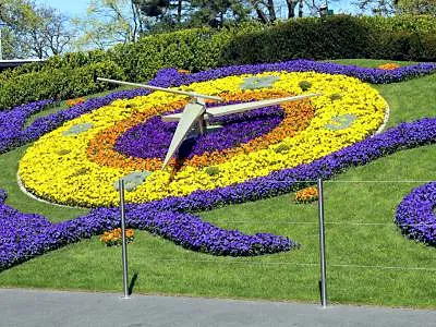 Horloge Fleurie (Flower Clock), a landmark in Geneva, Switzerland