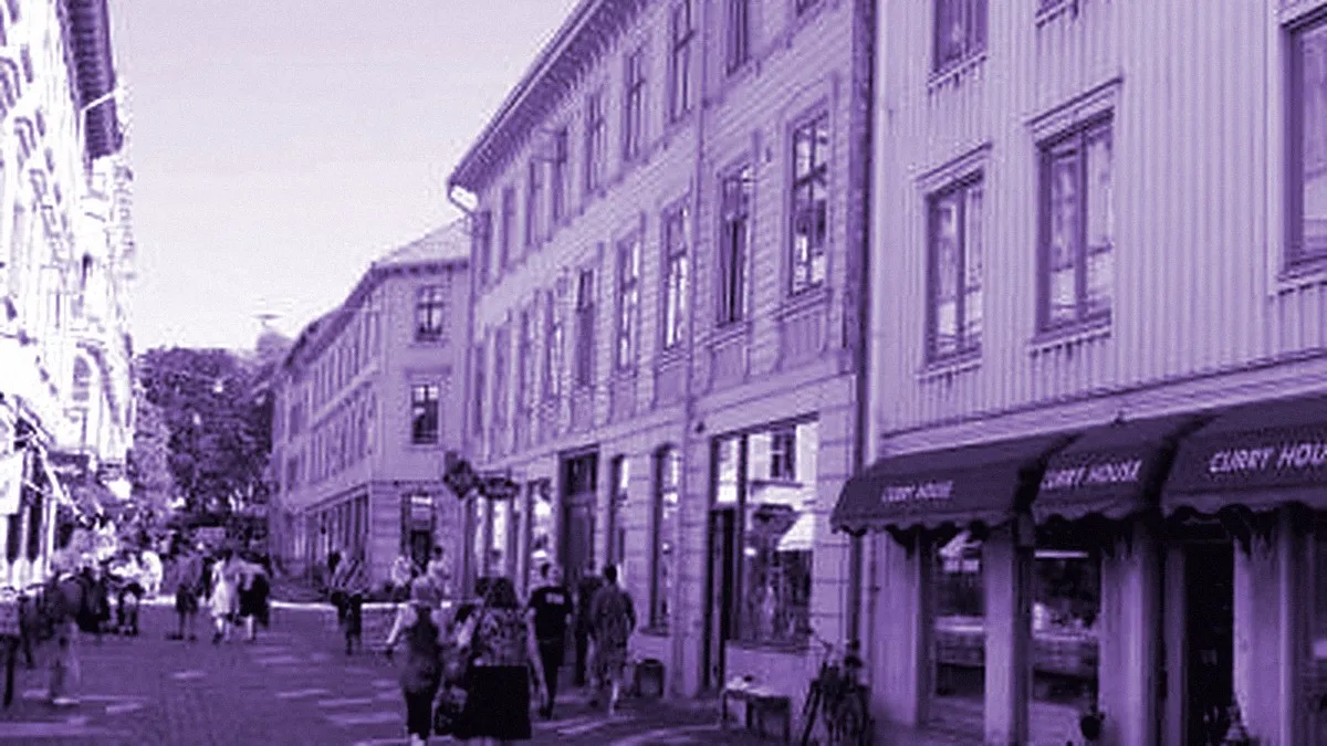 Gothenburg, Sweden — panoramic view of Haga New Street and Haga District