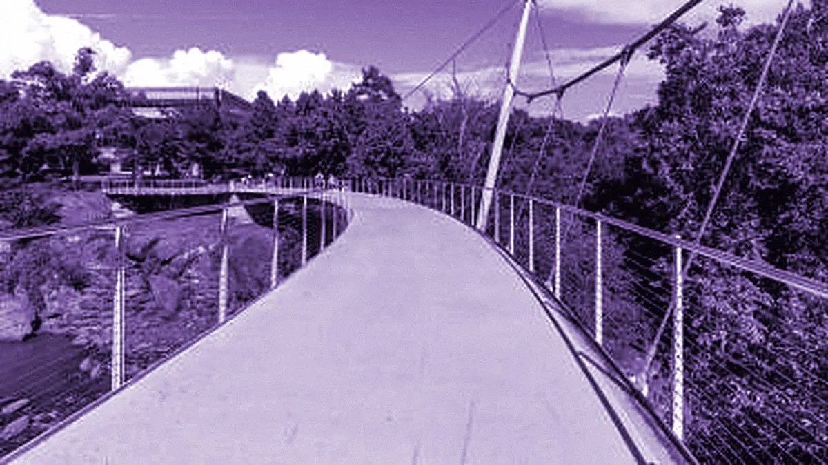 Greenville, United States — panoramic view of Liberty Bridge