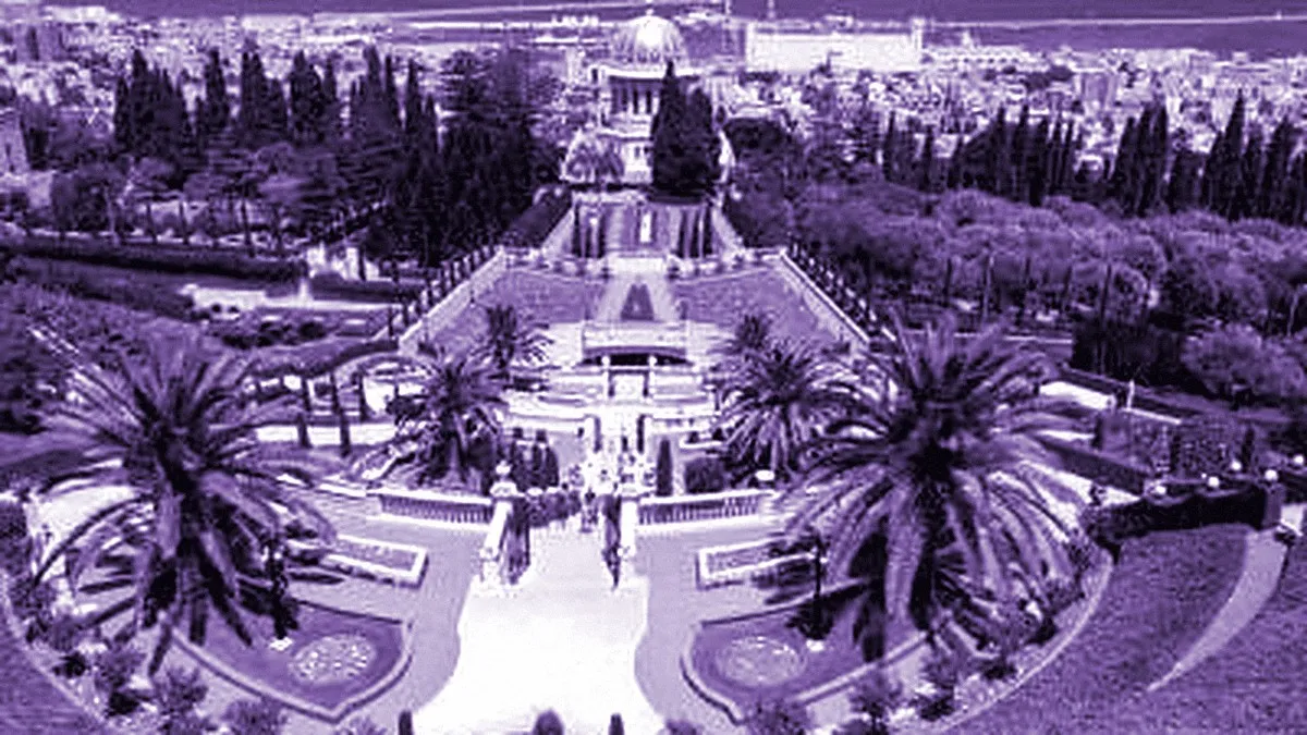 Haifa, Israel — panoramic view of Hanging Gardens