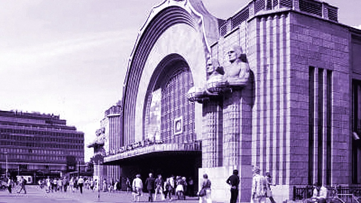 Helsinki, Finland — panoramic view of Helsinki Central Railway Station