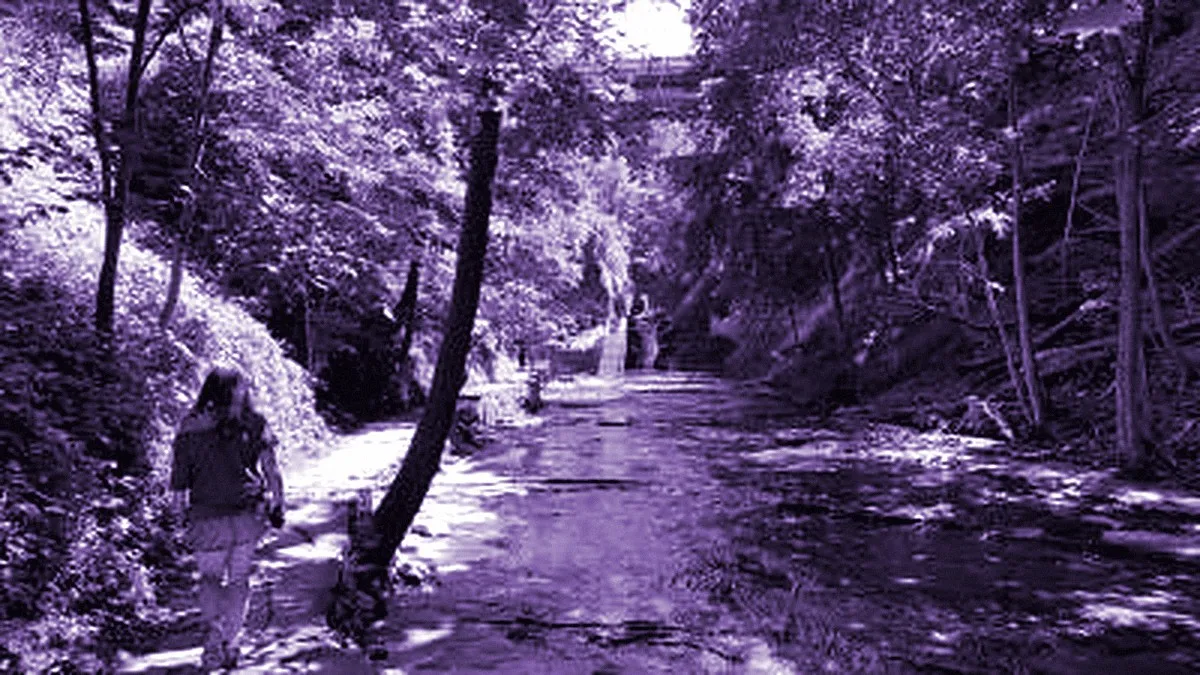 Ithaca, United States — panoramic view of Cascadilla Gorge Trail