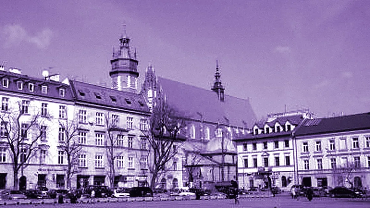 Kraków, Poland — panoramic view of Jewish Quarter