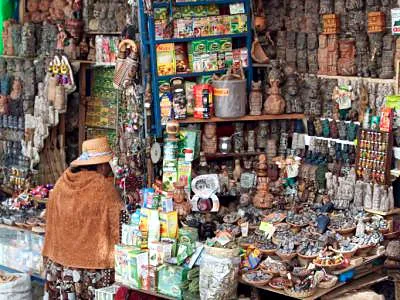 Mercado de Las Brujas (Witches' Market), a market in La Paz, Bolivia