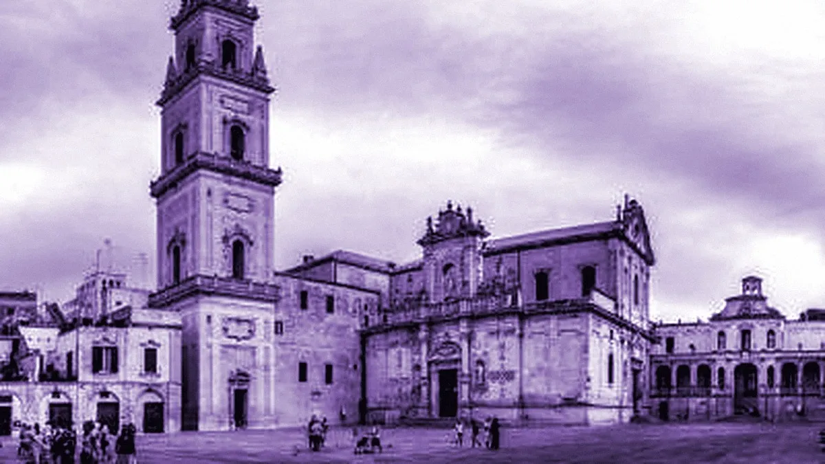 Lecce, Italy — panoramic view of Lecce Cathedral and Square