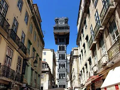 Elevador de Santa Justa (Santa Justa Lift), a landmark in Lisbon, Portugal