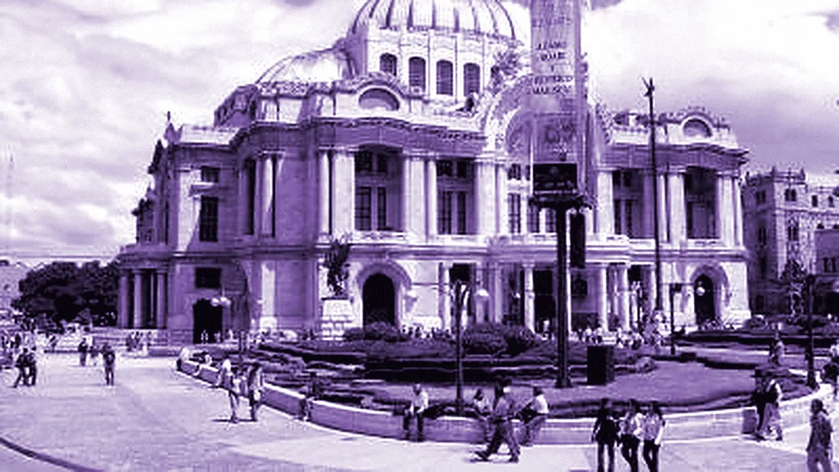 Mexico City, Mexico — panoramic view of Palace of Fine Arts