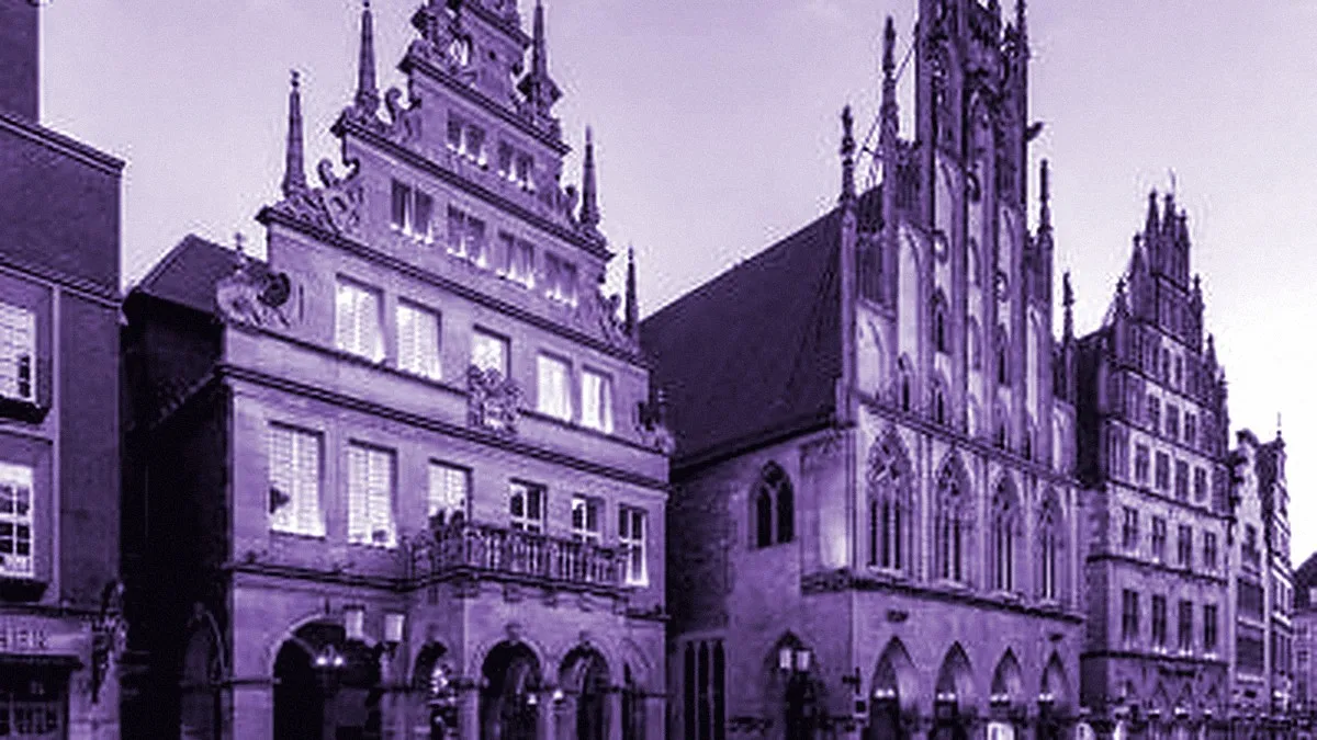 Münster, Germany — panoramic view of Historical City Hall of Münster