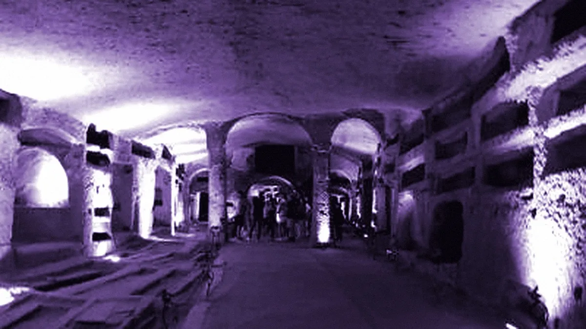 Naples, Italy — panoramic view of Catacombs of San Gennaro