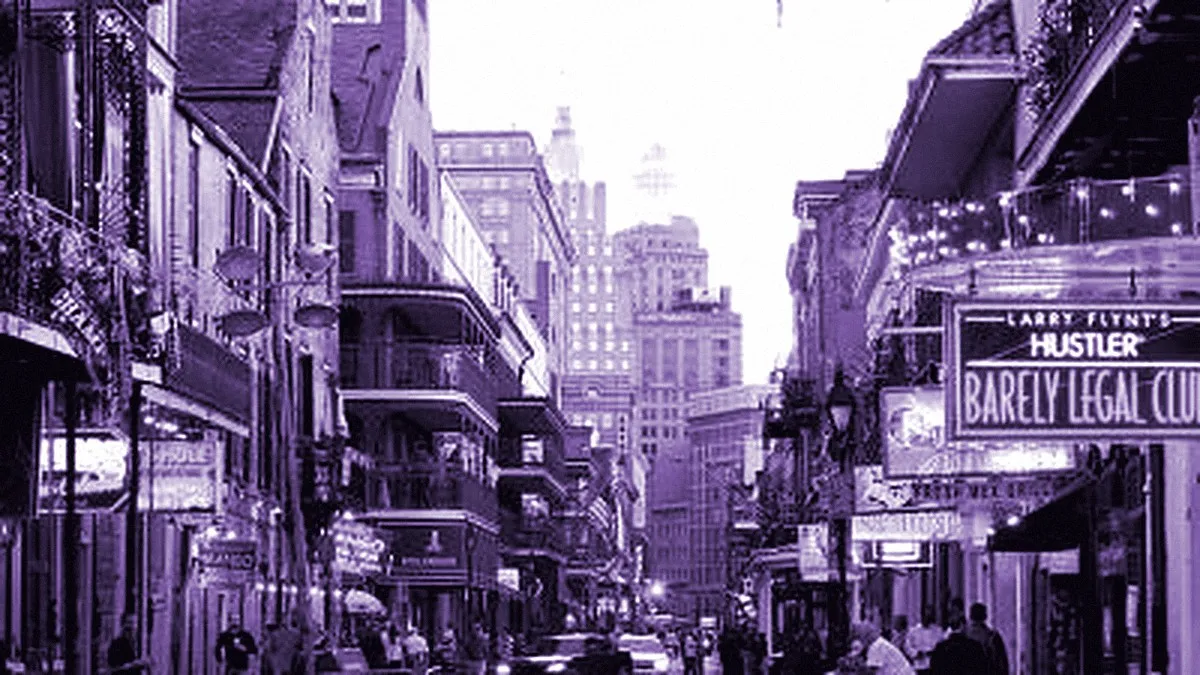 New Orleans, United States — panoramic view of Bourbon Street