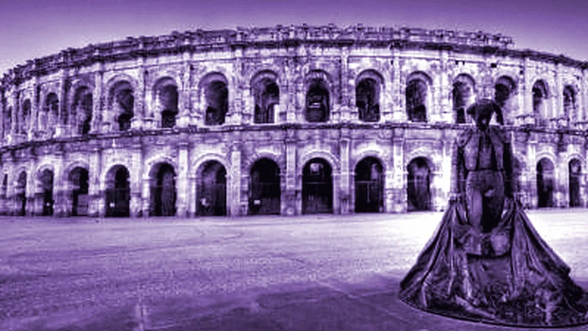 Nîmes, France — panoramic view of Arena of Nîmes