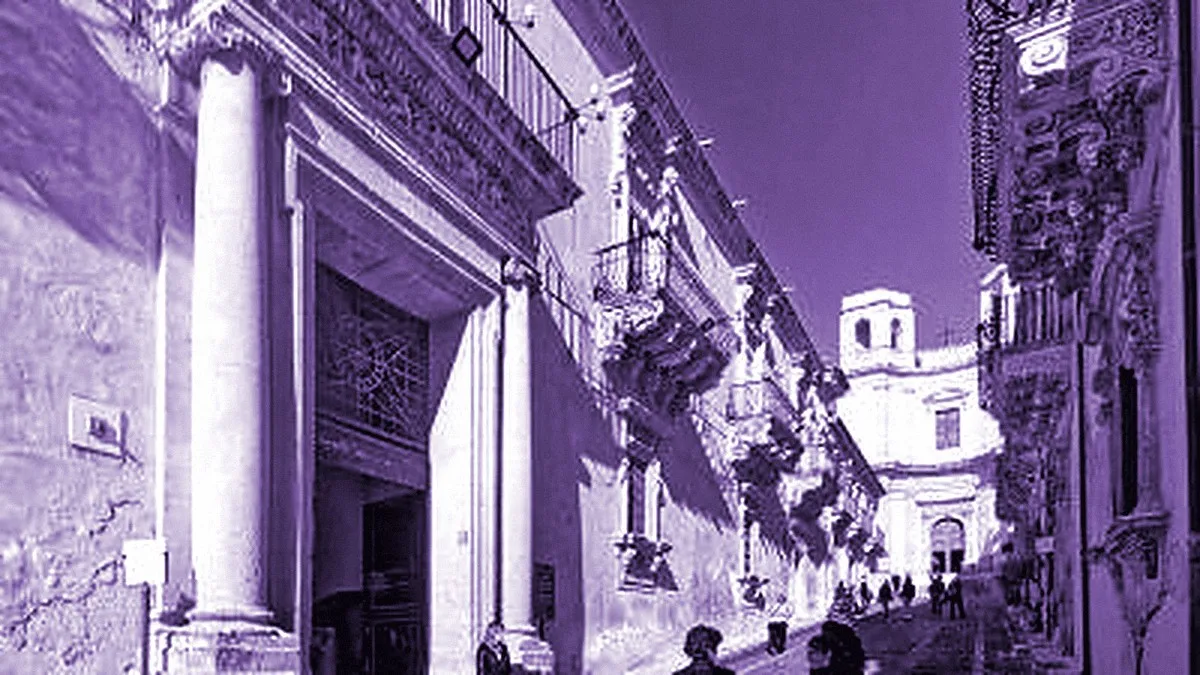 Noto, Italy — panoramic view of Nicolaci Palace