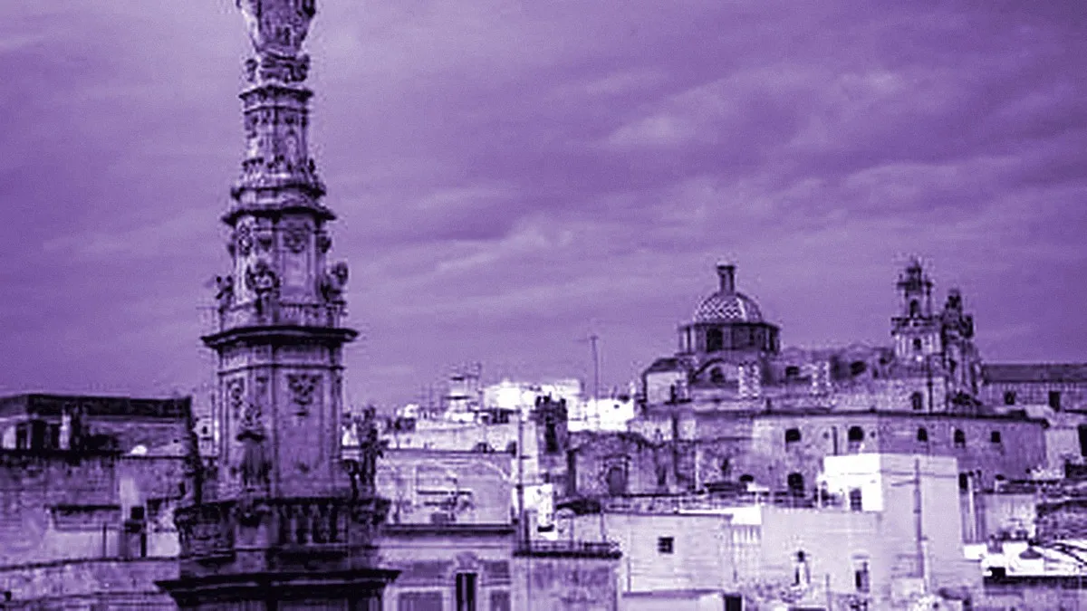 Ostuni, Italy — panoramic view of Column of Saint Oronzo