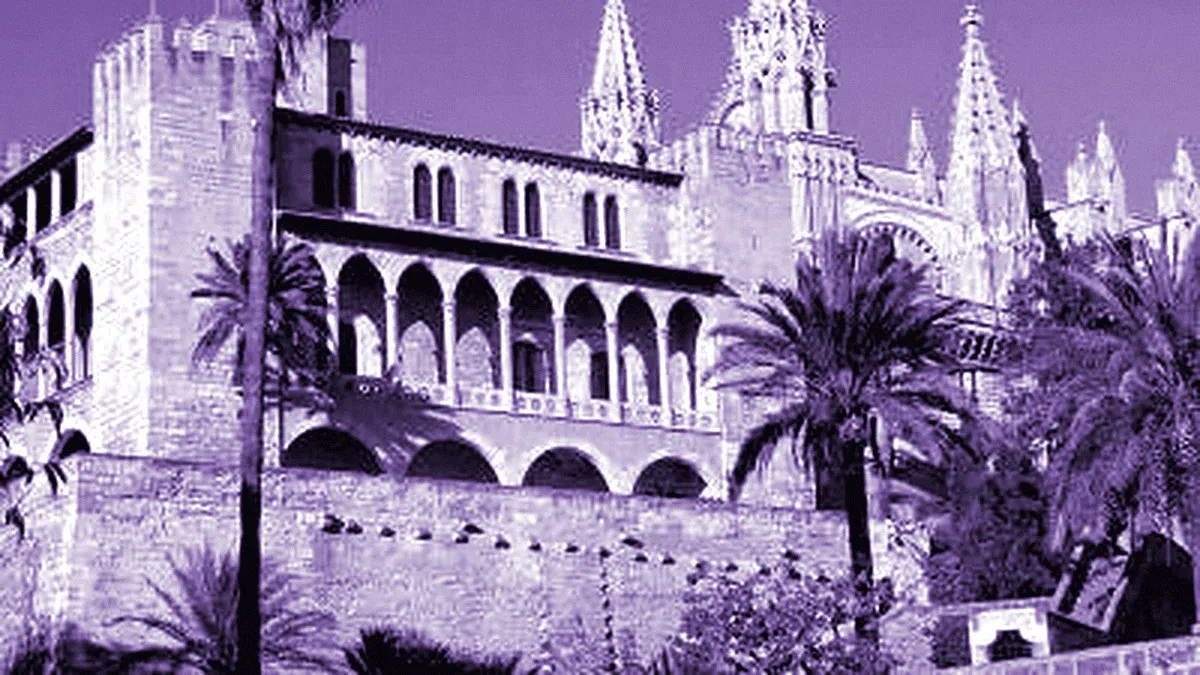 Palma de Mallorca, Spain — panoramic view of Royal Palace of La Almudaina