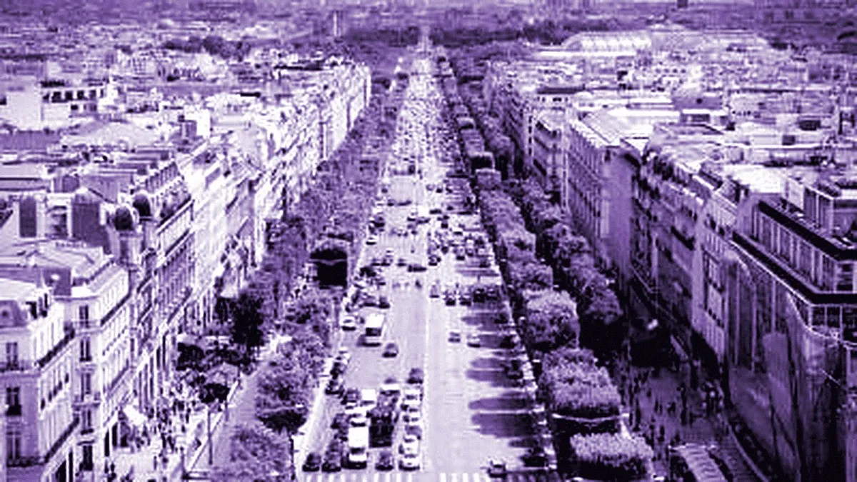 Paris, France — panoramic view of Champs-Elysees Avenue