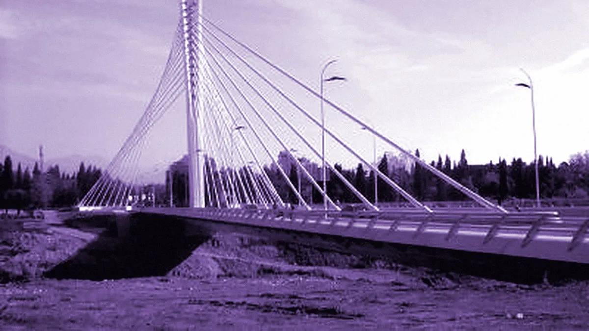 Podgorica, Montenegro — panoramic view of Millennium Bridge