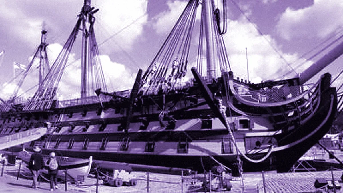Portsmouth, United Kingdom — panoramic view of HMS Victory