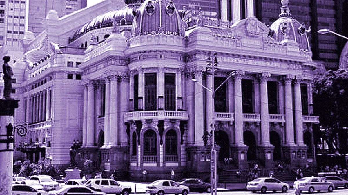 Rio de Janeiro, Brazil — panoramic view of the Municipal Theatre