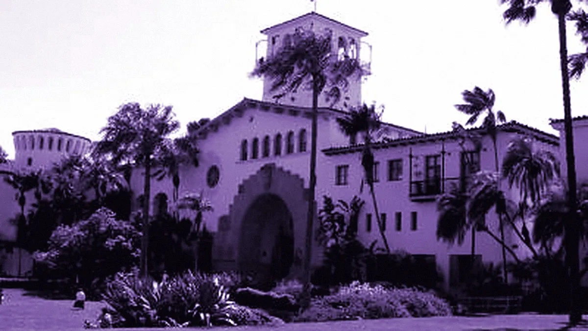 Santa Barbara, United States — panoramic view of Santa Barbara County Courthouse