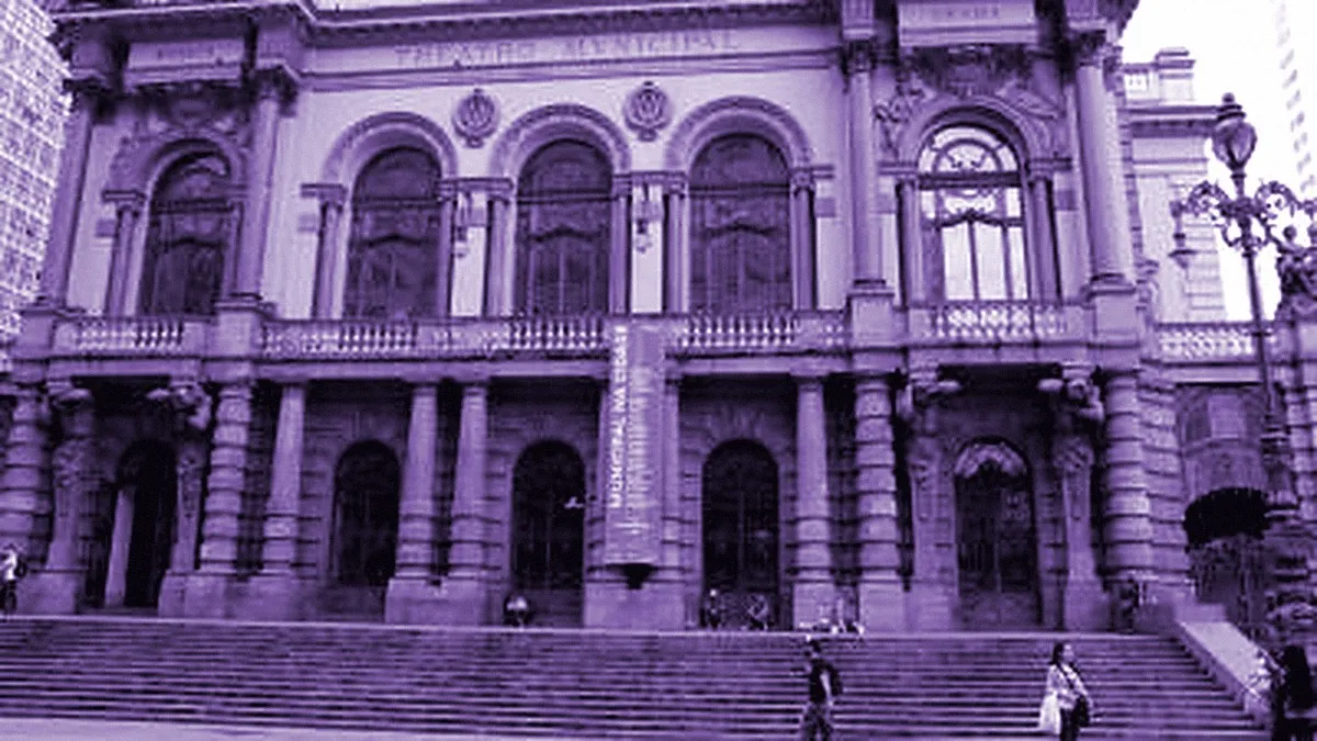 São Paulo, Brazil — panoramic view of the Municipal Theatre