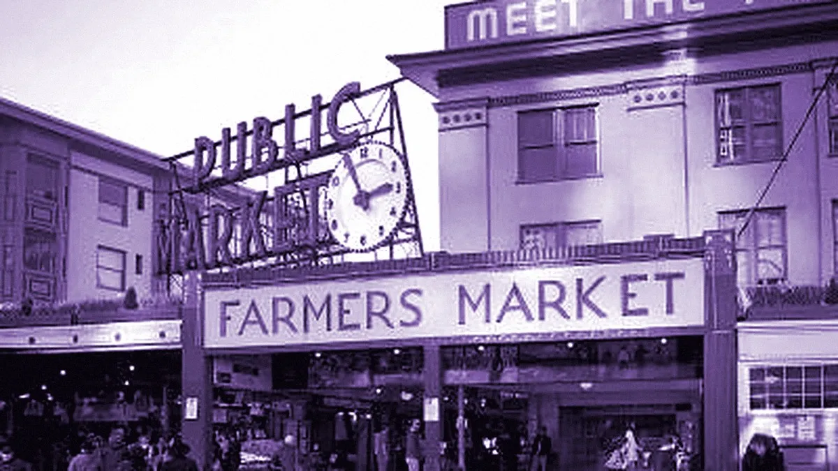 Seattle, United States — panoramic view of Pike Place Market