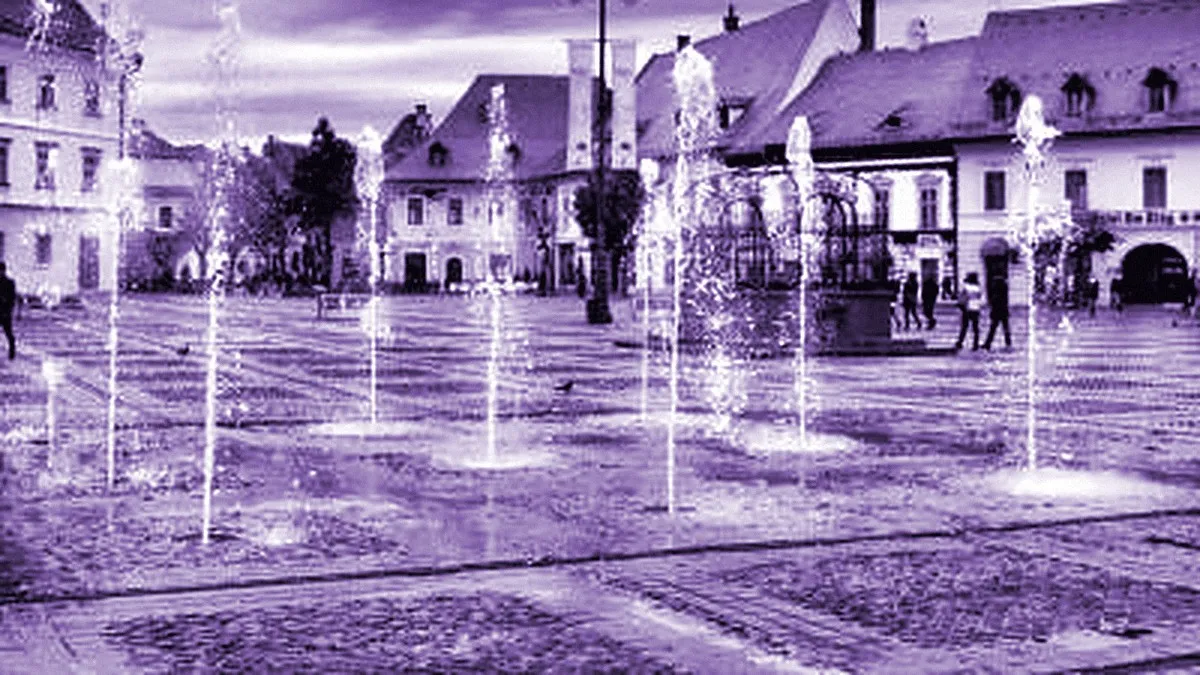 Sibiu, Romania — panoramic view of Large Square