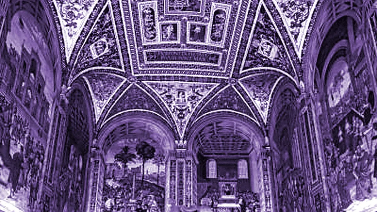 Siena, Italy — panoramic view of Piccolomini Library