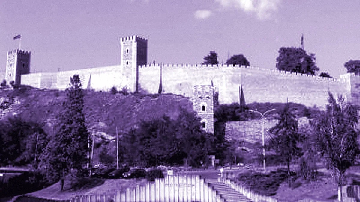 Skopje, North Macedonia — panoramic view of Skopje Fortress