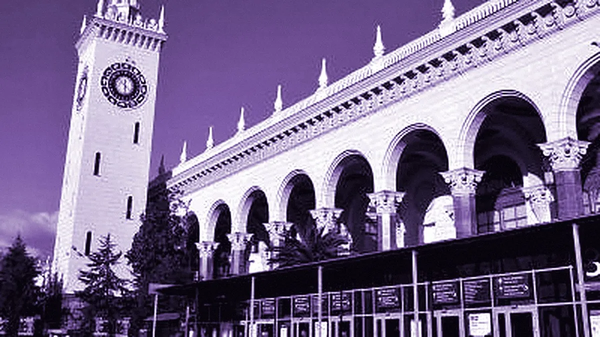 Sochi, Russia — panoramic view of Train Station