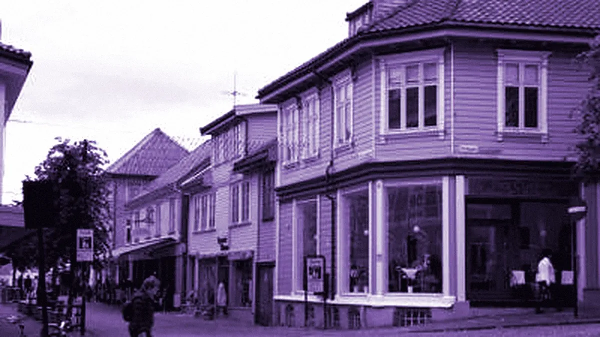 Stavanger, Norway — panoramic view of Upper Holmegate Street