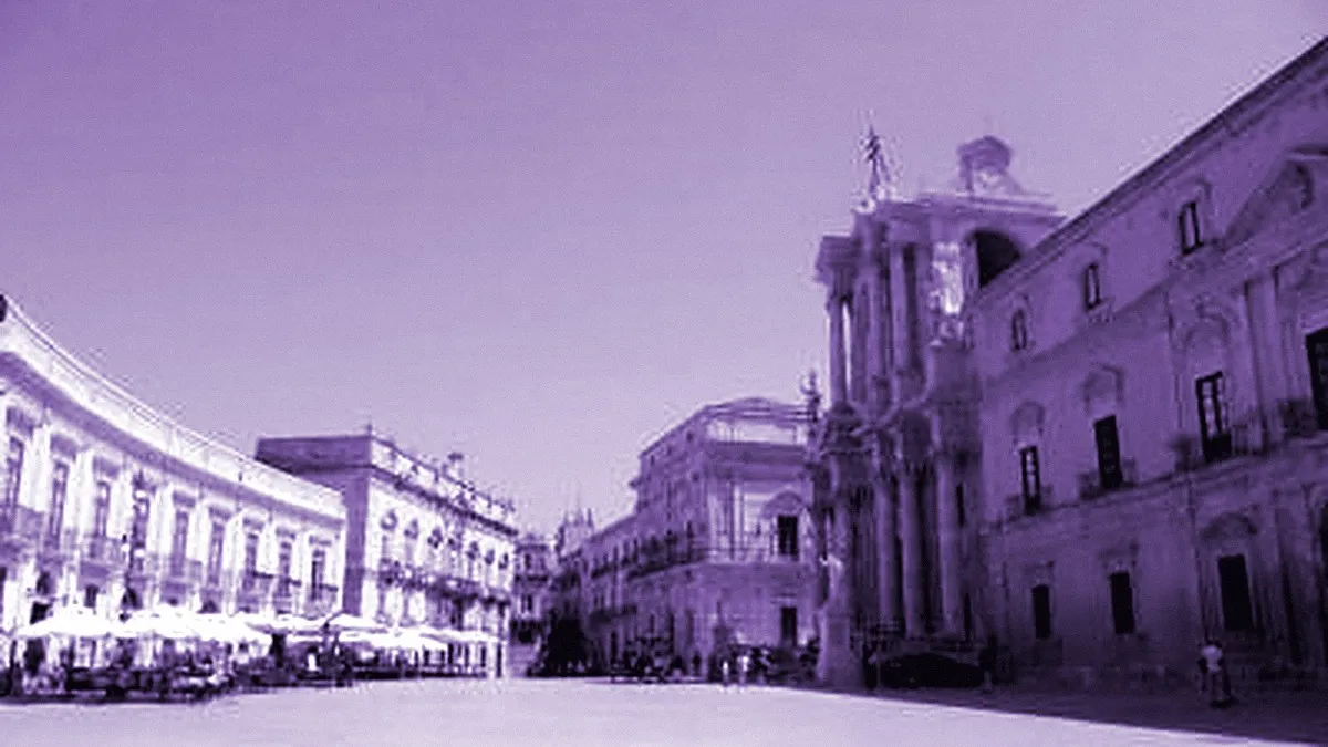 Syracuse, Italy — panoramic view of the Cathedral Square